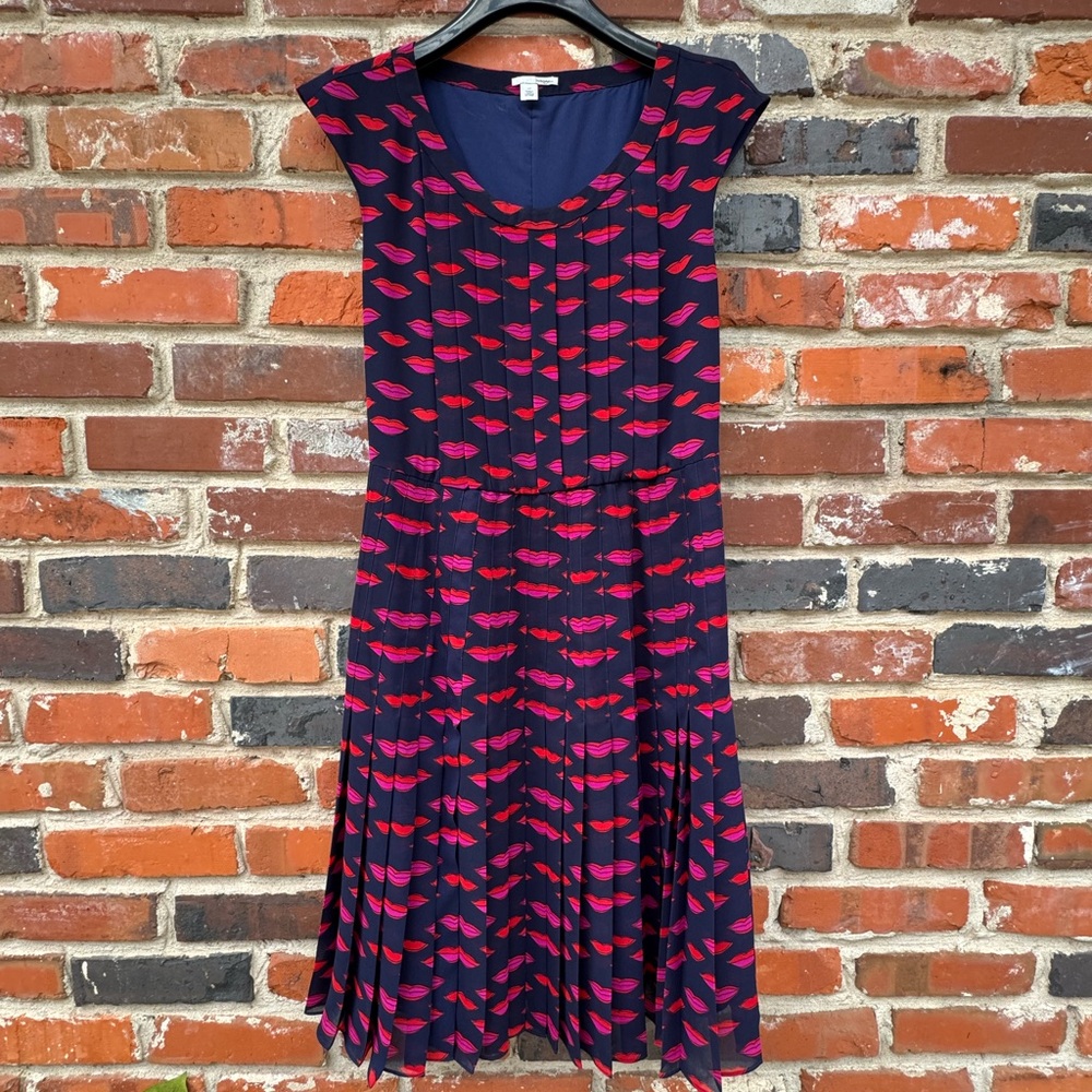 Halogen Navy and Pink Lips Dress